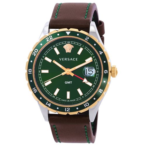 Versace Hellenyium Quartz Dial Watch V11090017 - Brown/Gold Tone/Green/Silver Tone - V110900-7 DIA_ETER