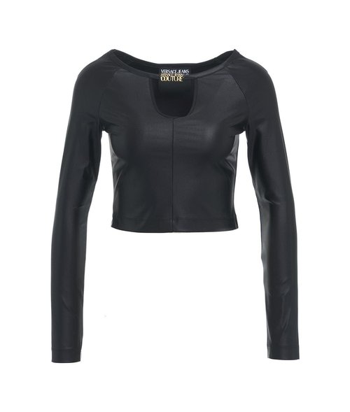 Versace Jeans Couture Cut-out Detailed Jersey Cropped Top - 76HAM20-4J007_9_899