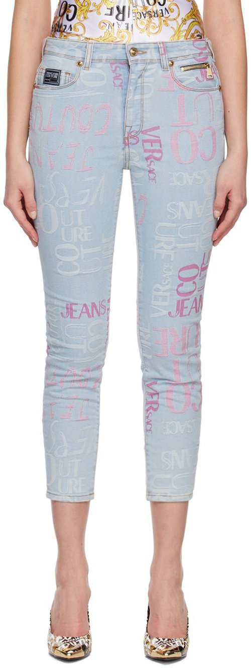 Versace Jeans Couture Indigo Jacquard Jeans - E904 Indigo - E74HAB5-X0EDW0_50L13