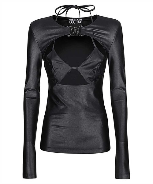 Versace Jeans Couture Logo Print Long Sleeve Top - 75HAH20-6J007_9_899