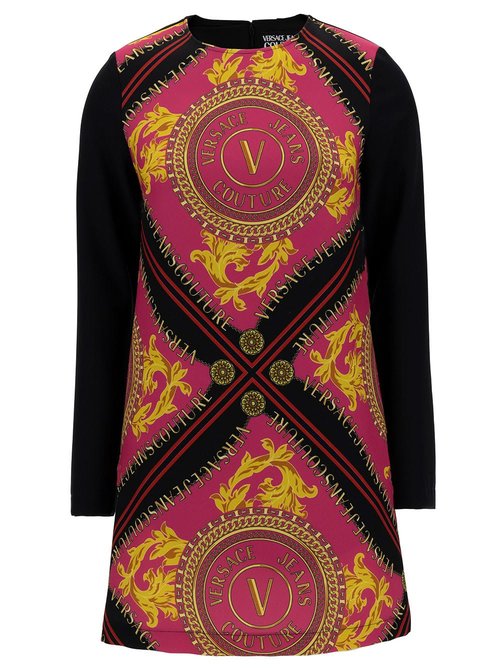Versace Jeans Couture Mini Multicolor Dress With Graphic Print At The Front In Stretch Fabric - 75HAO92-1NS35_5_QC6