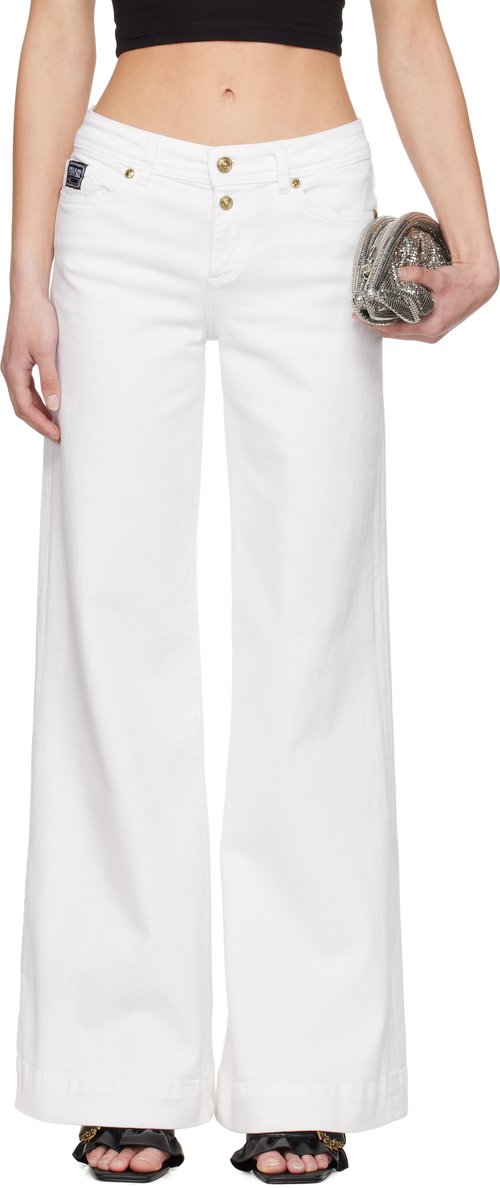 Versace Jeans Couture White Flared Jeans - E003 White - E78HAB5-61_EC_EWR1
