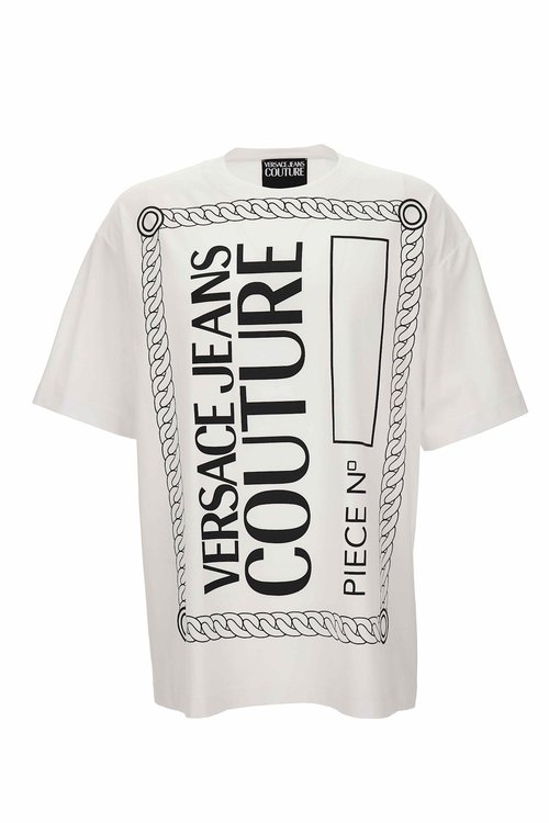 Versace Jeans Couture White Short Sleeves T-shirt - 76GAHE0-4CJ00_E_003