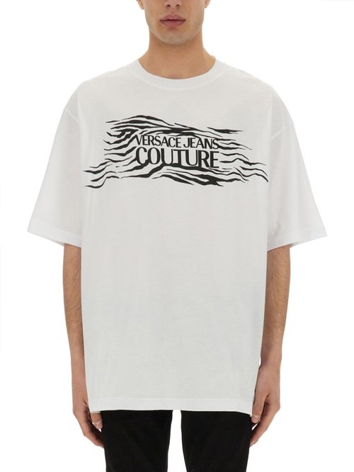 Versace Jeans Couture Zebra Rhinestone Logo T-shirt - 78GAH6L-1_J00_01003