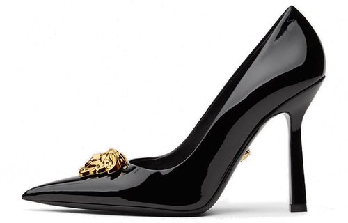 Versace La Medusa Naplak Pumps Black Gold - 362778