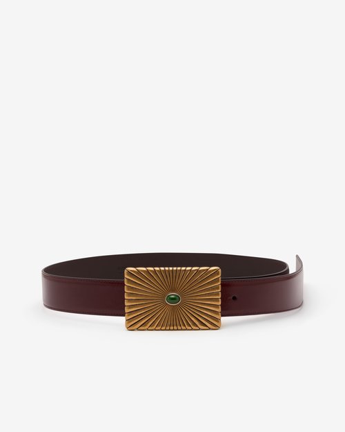 Versace Leather 4 cm Belt - Brown/Gold