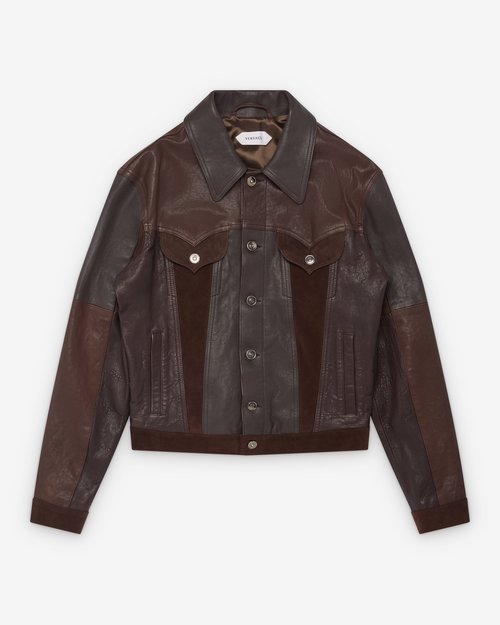 Versace Leather Blouson - Brown