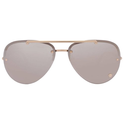 Versace Light Silver Mirror Pilot Ladies Sunglasses VE2231 12526G 60 - Gold Tone/Grey/Silver Tone - VE2231 12526G 60 7.0000X4.0000X3.0000