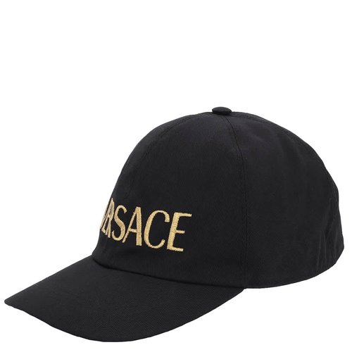 Versace Embroidered Logo Baseball Cap - Black/Gold Tone - ICAP006-A234764-A4007