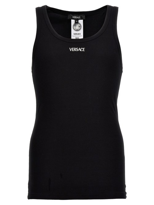 Versace Logo Embroidery Tank Top - 1013125-A09410_1B000