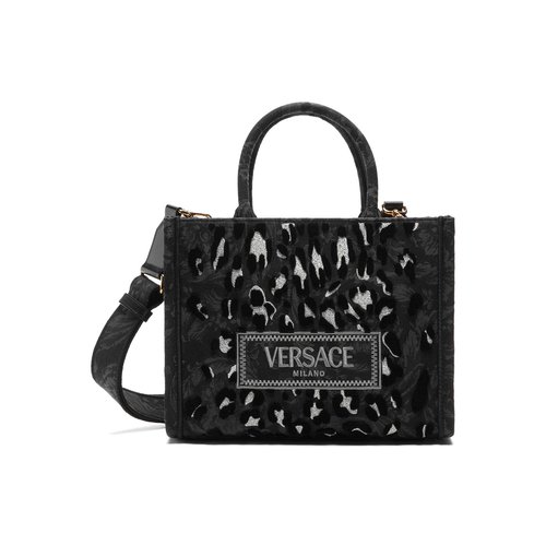 Versace Lurex Jacquard Embroidered Tote Bag - 1011564_1A12313-2BQ9V