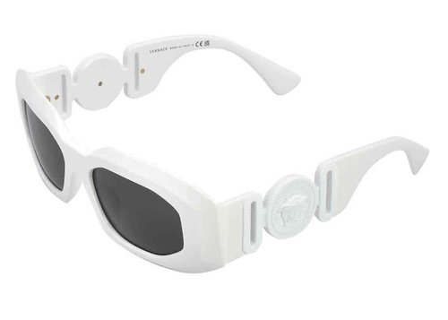 Versace Maxi Medusa Biggie Sunglasses - White/Dark Grey (Ve4425U/543887)