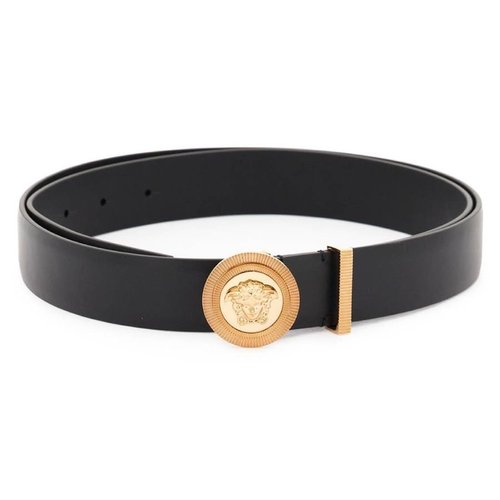 Versace Medusa Biggie Leather Belt - Black/Gold Tone - 1003760-DVTP1_1B00V