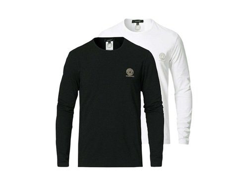 Versace Medusa Logo Long Sleeve T-Shirt 2Pack - Black/White - AU10197 A232741 A225EB
