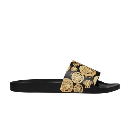 Versace Medusa Stud Leather Slide - Blkgl - DSU6210-D59VG_5B000