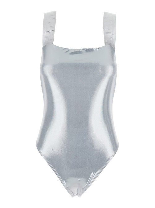 Versace Metallic Coloree One-piece Swimsuit With Greca Detail In Stretch Fabric - ABD0109-1A1721_1EF50
