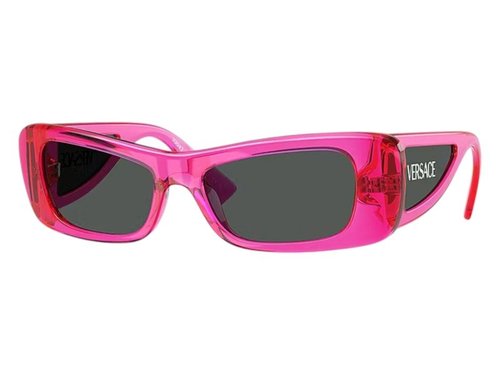 Versace Oval Sunglasses Gray - Transparent Fluo Fucsia (Ve4481 543487)