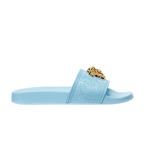 Versace Palazzo Pool Slide - Light Blue/Gold - DSR262CN DGOM8 1V19V