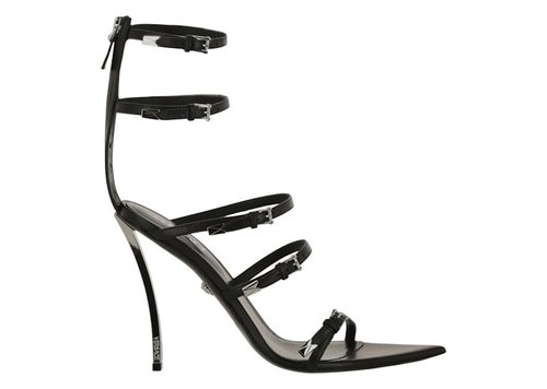 Versace Pin-Point Calf Leather Sandals Black - 681562