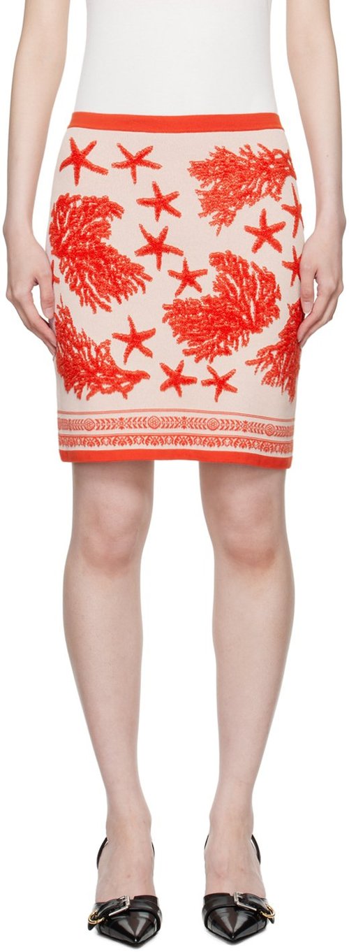 Versace Pink Barocco Sea Miniskirt - Dusty Rose - 1016103_1A11060_1PT201PT20
