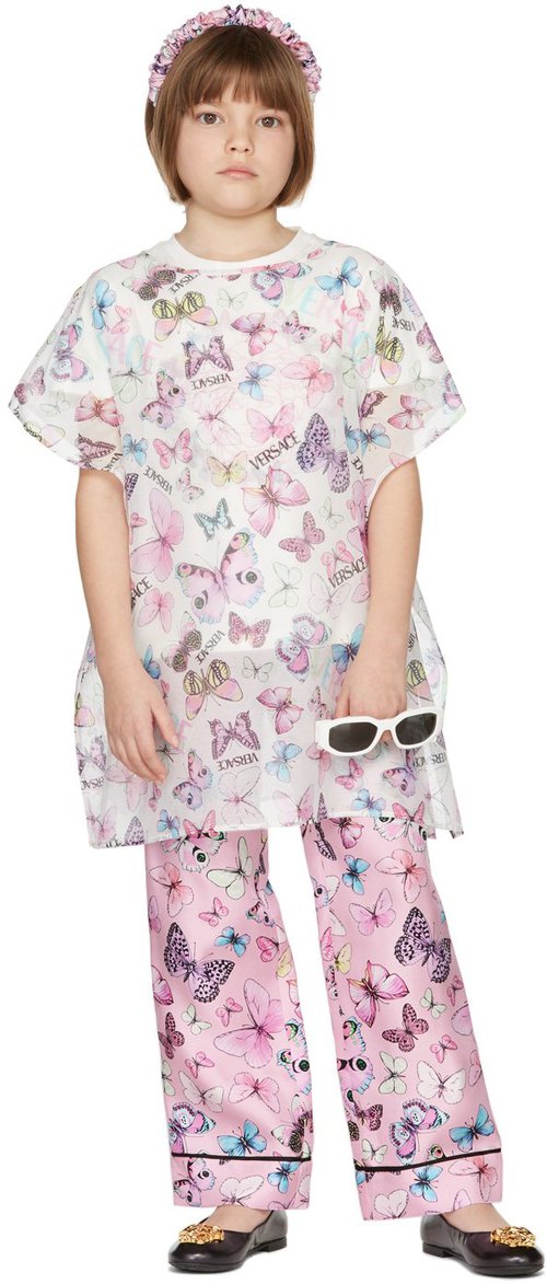 Versace Pink Silk Butterfly Lounge Pants - Pink+ - 1003518-A0272_5P020