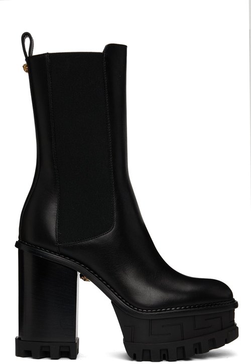 versace black platform boots