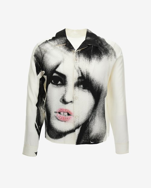 Versace Printed Silk Twill Slim Shirt - White/Black - 1024232-1A18109-6W30
