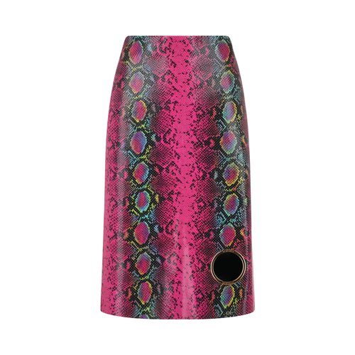 Versace Python Print Leather Midi Skirt - A88373 1L00065 1P020