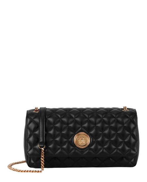 Versace Quilted Leather Shoulder Bag - Black/Gold