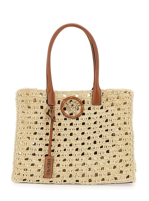 Versace Rafia Large Tote Bag - Beige/Brown/Gold Tone - 1004741-A1699_2KJ8V