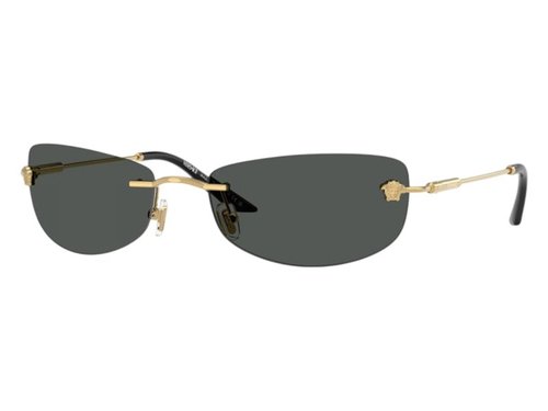 Versace Rectangle Sunglasses Gray - Gold (Ve2279 100287)