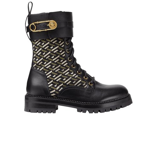 Versace Safety Pin La Greca Leather Boot - DST419E 1A01594 5B15V