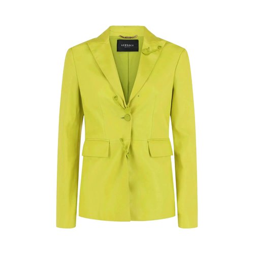 Versace Safety Pin Single Breasted Leather Blazer | Size 38 - 1005136-1A0321_1GB00