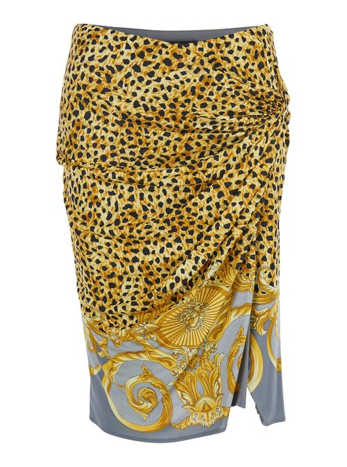 Versace Skirt Cheetah Foulard On Responsible Heavy Viscose Liquid Jersey - 1022123-A1625_5E700