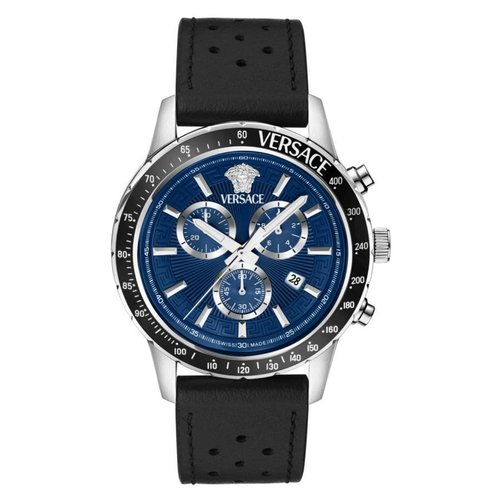 Versace Sport Chrono Quartz Dial Watch VEZCA0124 - Black/Blue/Silver Tone - VEZCA01-4 DIA_ETER