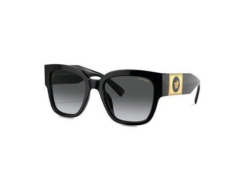 Versace Square Polarized Sunglasses - Black/Gold (4437/U)