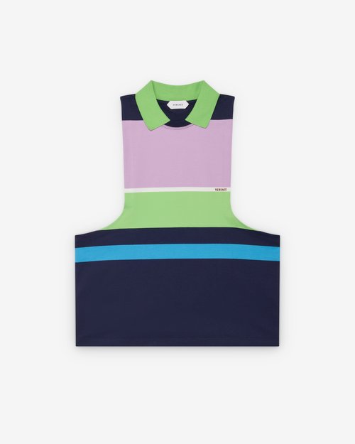 Versace Striped Cotton-Jersey Tank Top - Multi