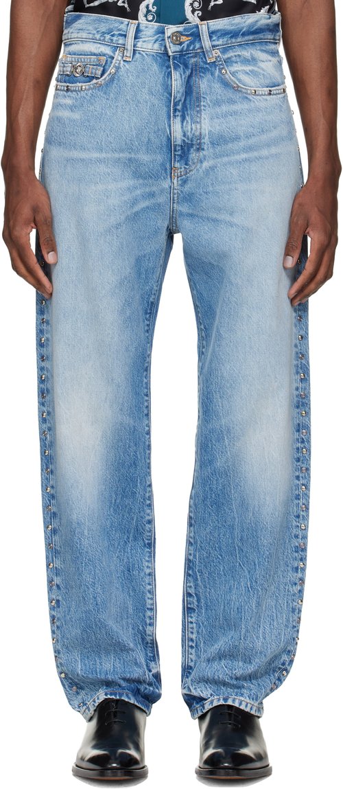 Versace Studded Jeans - Blue - 1022211-1A1680_1D190
