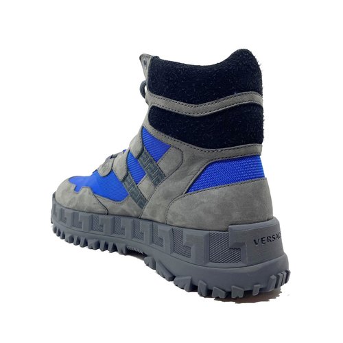Versace Suede Hiking Boots Gray Leather - SHO VE 1-SK 12_N97