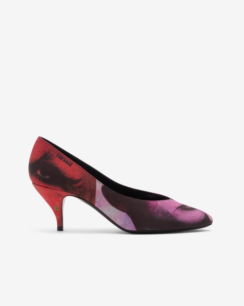 Versace Tina Printed Silk Faille Pumps - Multi