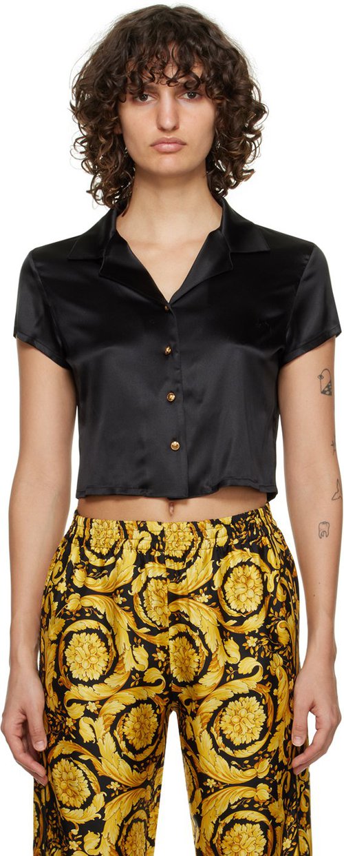 Versace Underwear Medusa Pyjama Shirt - Black - 1003661_1A00986_1B0001B000