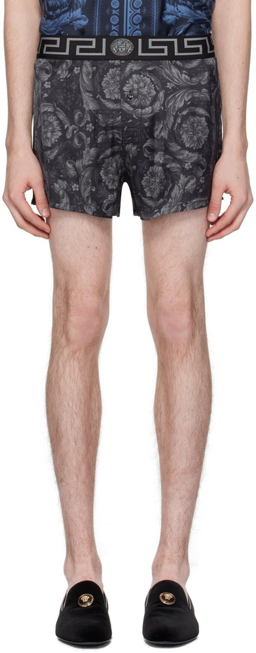 Versace Underwearlackarocco Pyjama Shorts - B-Black+Grey - 1000948-1A092_35050