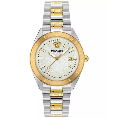 Versace V-Dome Quartz Silver Dial Watch VE8E00424 - Gold Tone/Silver Tone/Two Tone - VE8E004-4 DIA_ETER