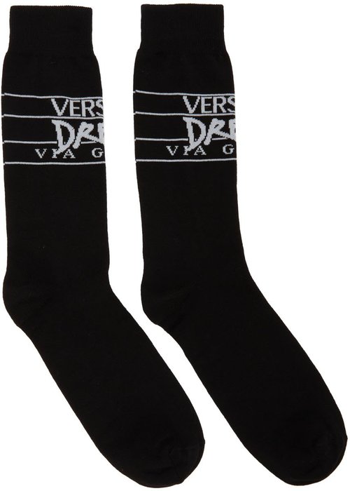 Versace & White Dream Logo Socks - Black - 1005507-1A0332_2B020
