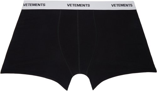 VETEMENTS All Over Logo Boxers - Black - MA66UN120B
