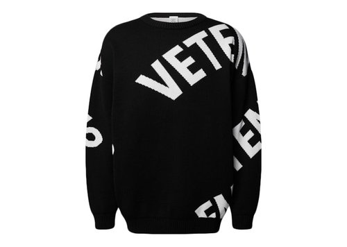 VETEMENTS Allover Logo Knitwear - Black/White - UE52KN400B