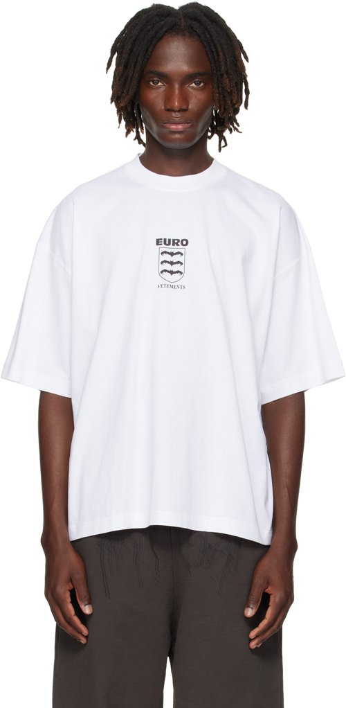 VETEMENTS Bats Logo Regular T-Shirt - White - UH76TR650W