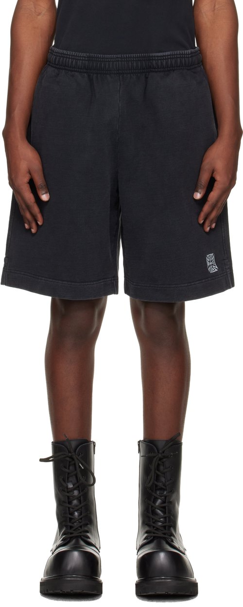 VETEMENTS Biker Cross Logo Shorts - Black - ME76SS163B