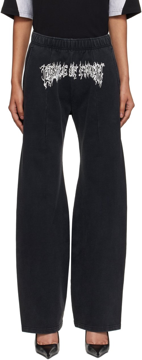 VETEMENTS Black Bell-Bottom Sweatpants - Washed Black - UCF76SP170B