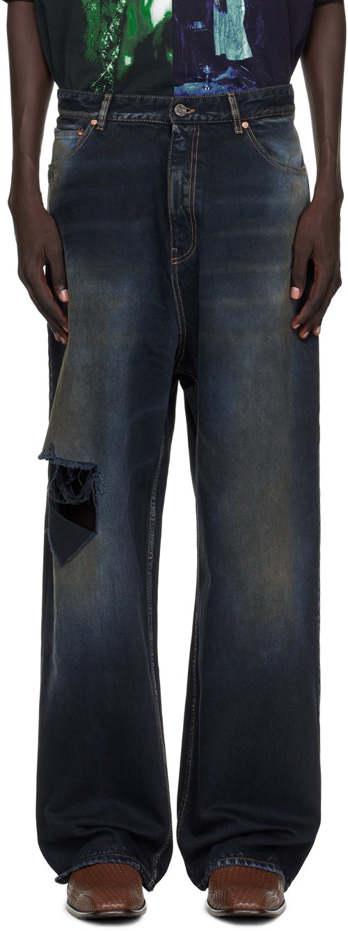 VETEMENTS Distressed Baggy Jeans out - Blackout - UH76DP180B3